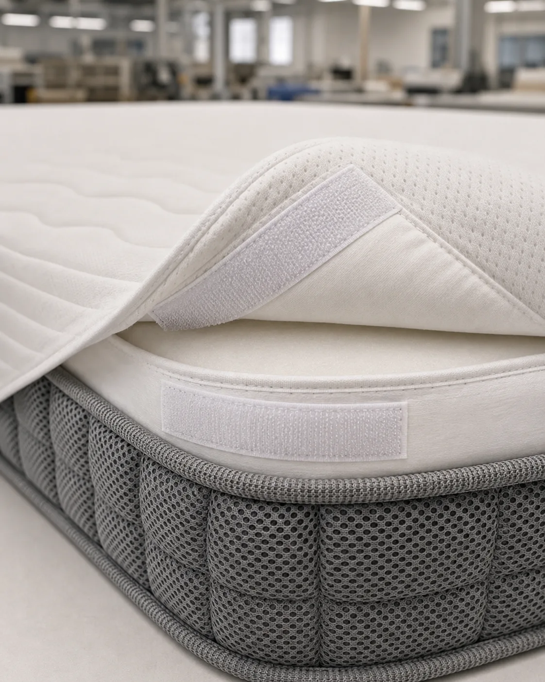 Hook and loop fastening for removable mattress covers.